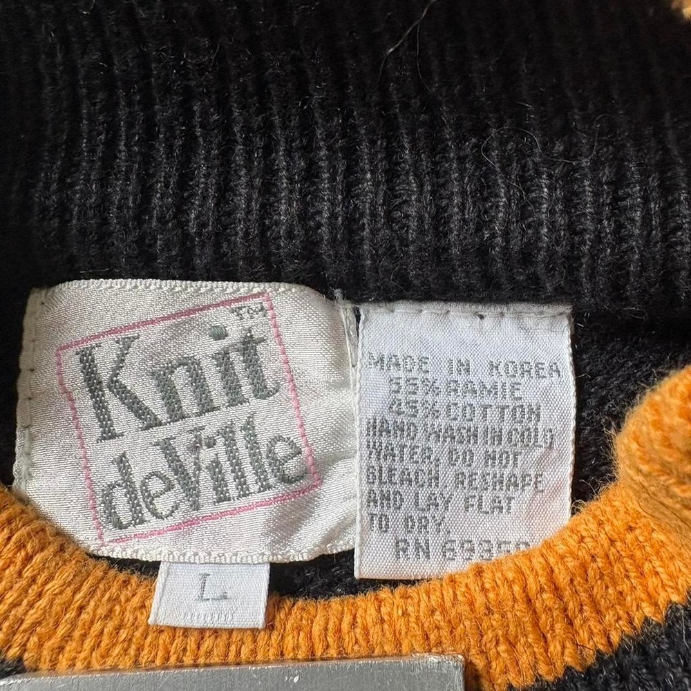 Knit de Ville Vintage cap sleeve sweater with shoulder pads. Cotton/ramie 1980s - Picture 3 of 5